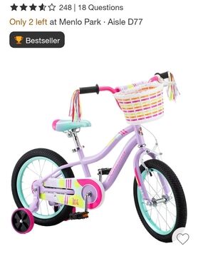 iris Purple Kids Bicycle with Mint Rims, Pink Accents & Front Basket